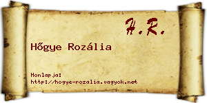 Hőgye Rozália névjegykártya